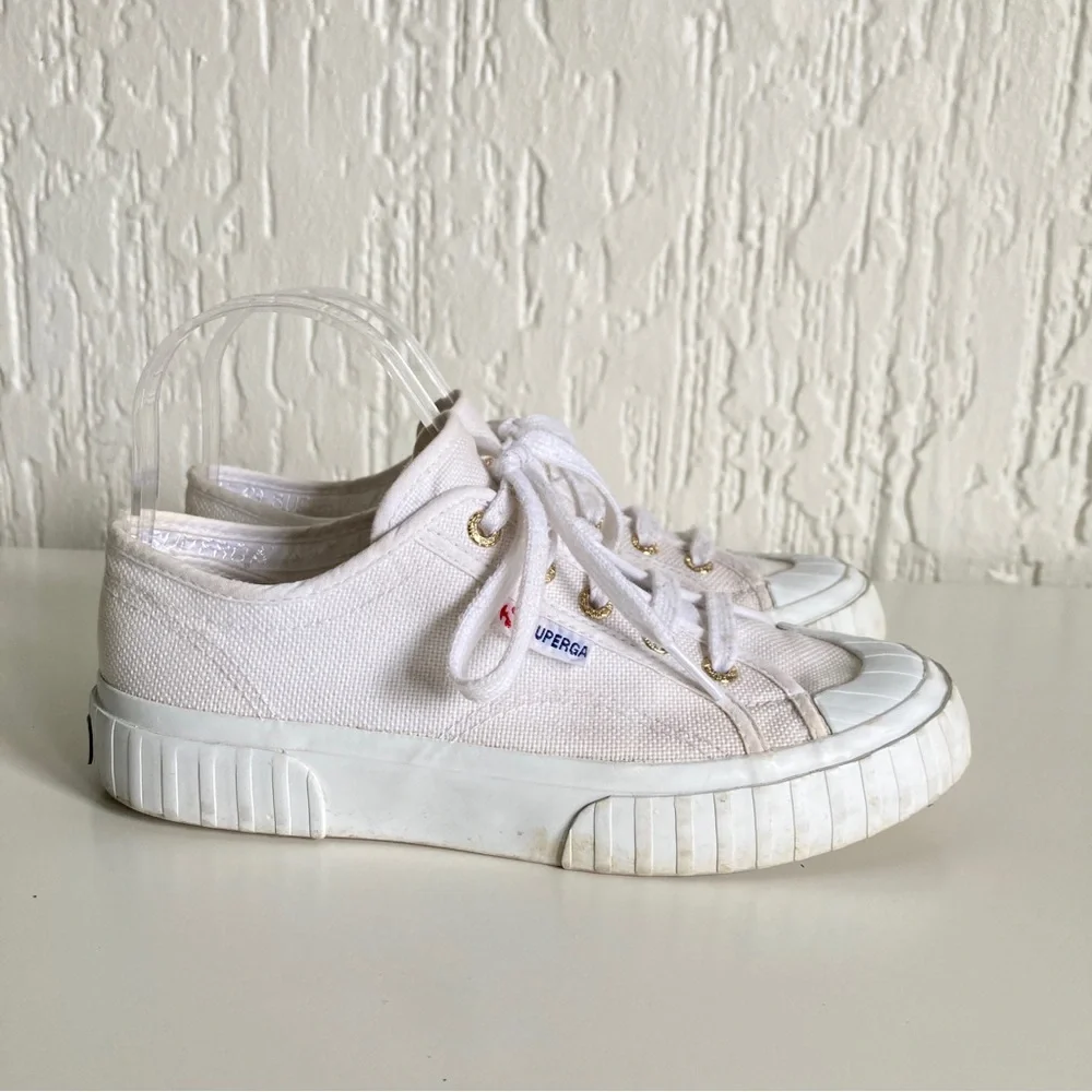 Superga White Canvas Sneakers Size 6.5